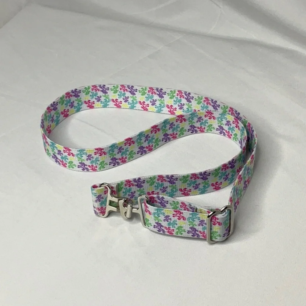 Pony Patterned Belt Adjustable Pink Lavender Aqua Yellow